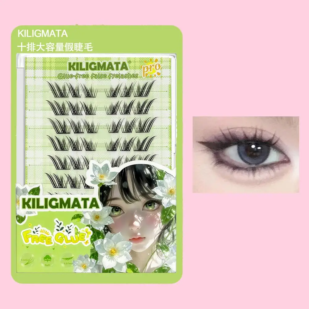 ボリュームのある接着剤不要の自己粘着つけまつげコミックフォックスアイ効果再利用可能なつけまつげDIYまつげエクステ