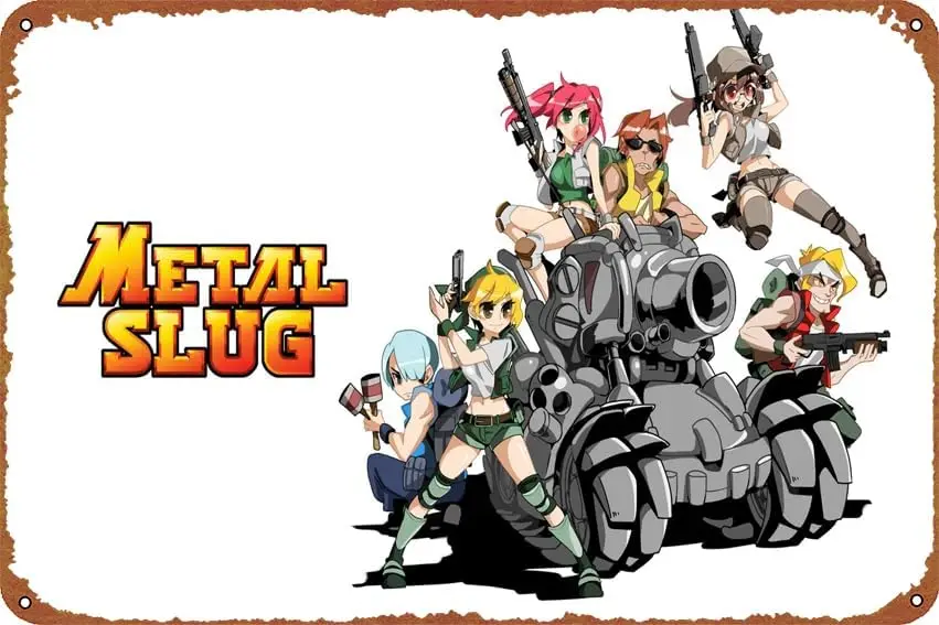 Video Game Metal Slug Club Bedroom Office Coffee Bar Wall Art Retro Poster Tin Signs 12X8 Inch