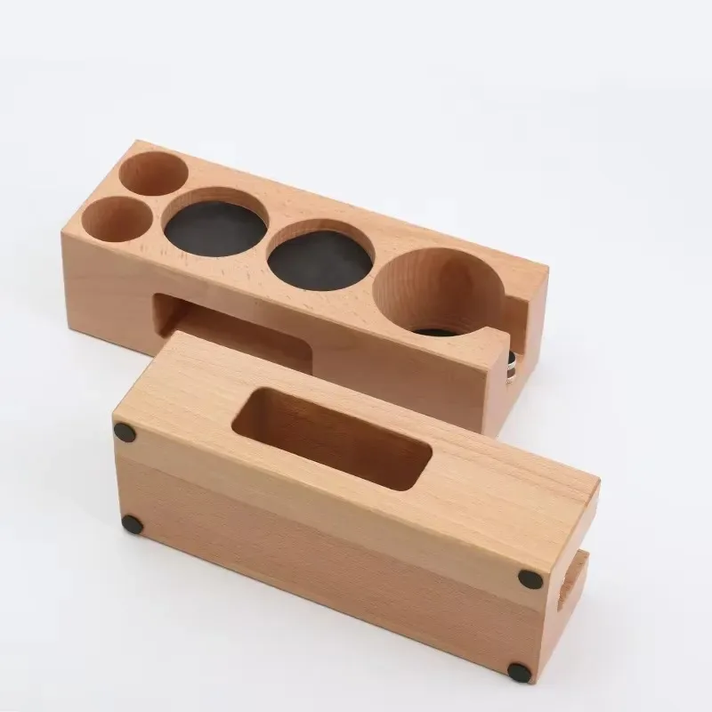 Coffee Tools Barista Accessories Wooden Coffee Base Stand Portafilter Tampering Pad Tampering Station 51mm Portafilter Stand