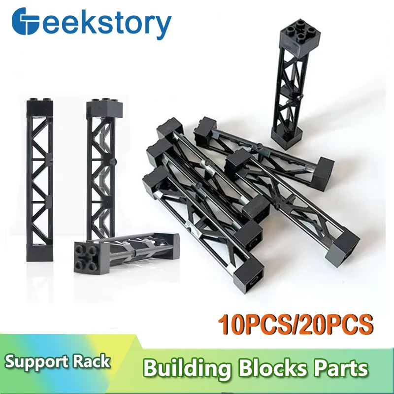 Train Track Support Rack Pillar 2x2x10 Moc Building Blocks 5PCS/10PCS Girder Post DIY Architecture Bricks Toys For 95347 58827