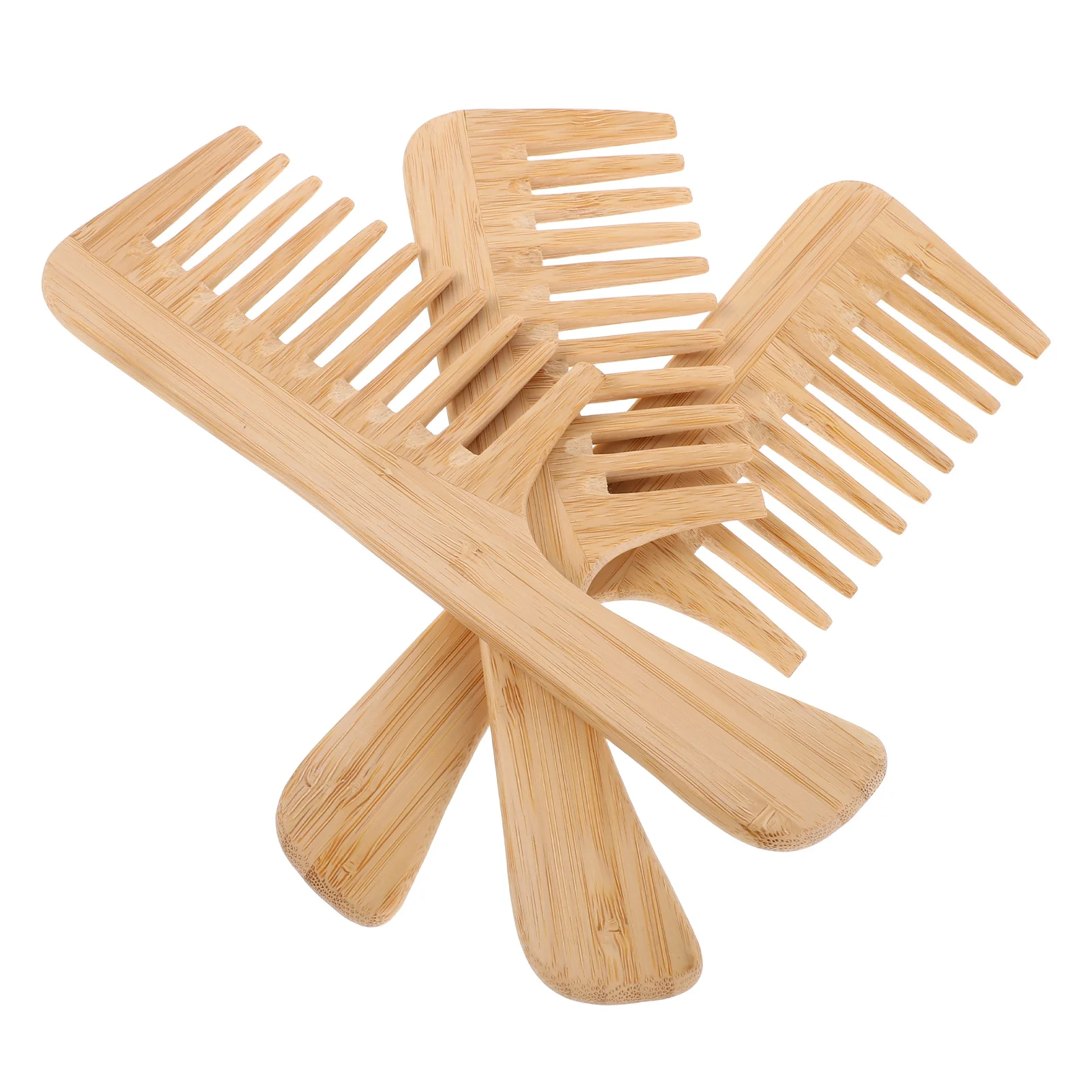 

3pcs Wide Tooth Comb Set: Bamboo Detangling Hair Comb For Curly Wet Hair Shower Styling Tool For Women Men Care