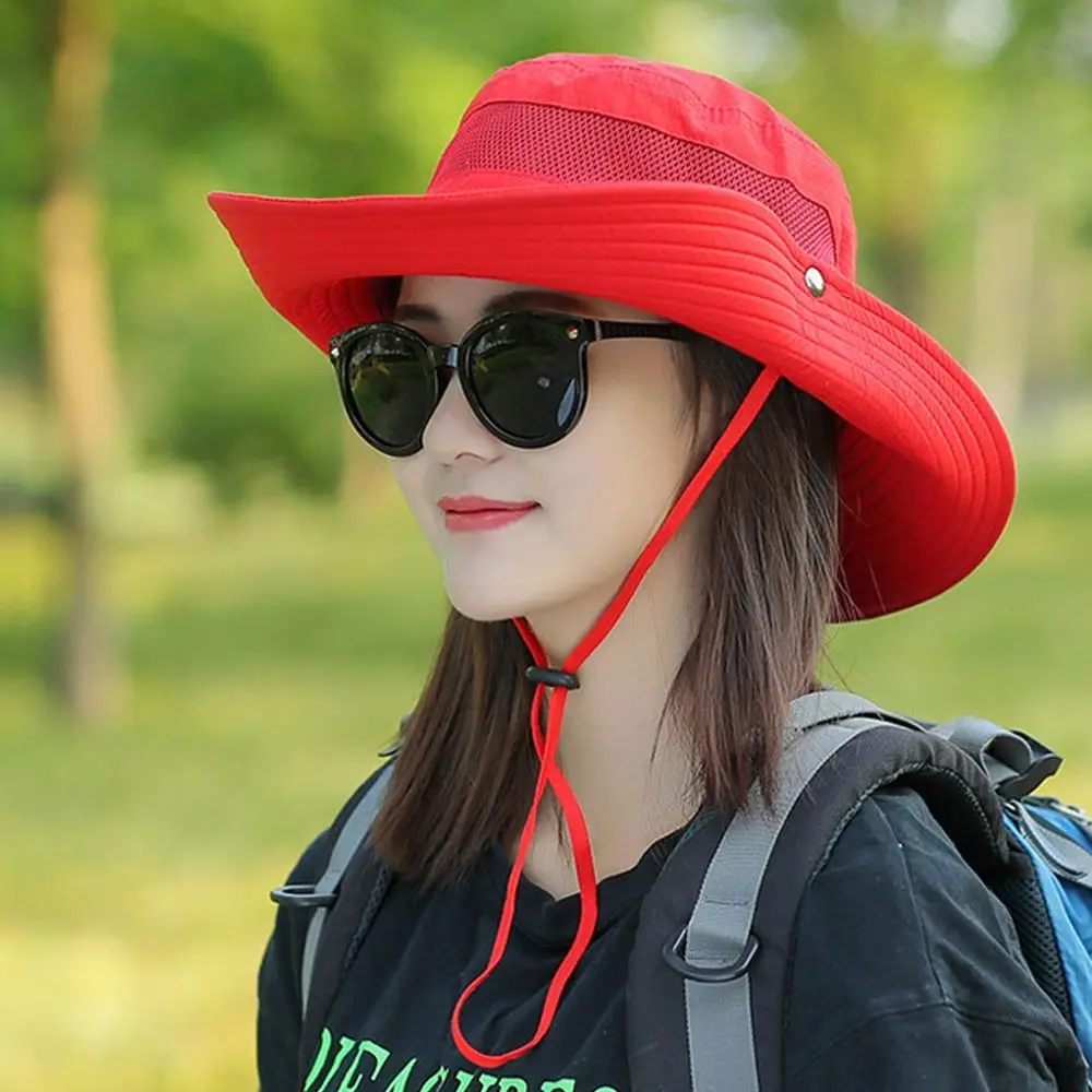 قبعة دلو قابلة للتنفس مع حماية من أشعة تحت البنفسجية ، قبعة شمسية قابلة للطي ، قبعة شمس محمولة خارجية ، الصيف