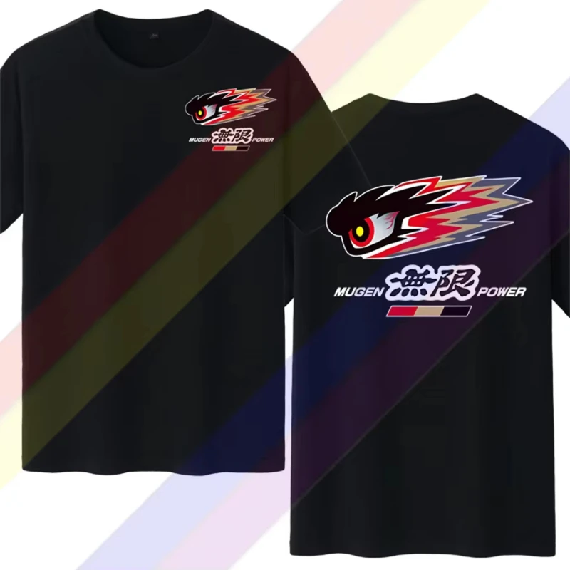 Mugen Power Japan Tuner Racing Men's Black and WhitePrinted T-shirt Casual Men'sWomen's T-Shirt Top Short-sleeved Sweatshirt