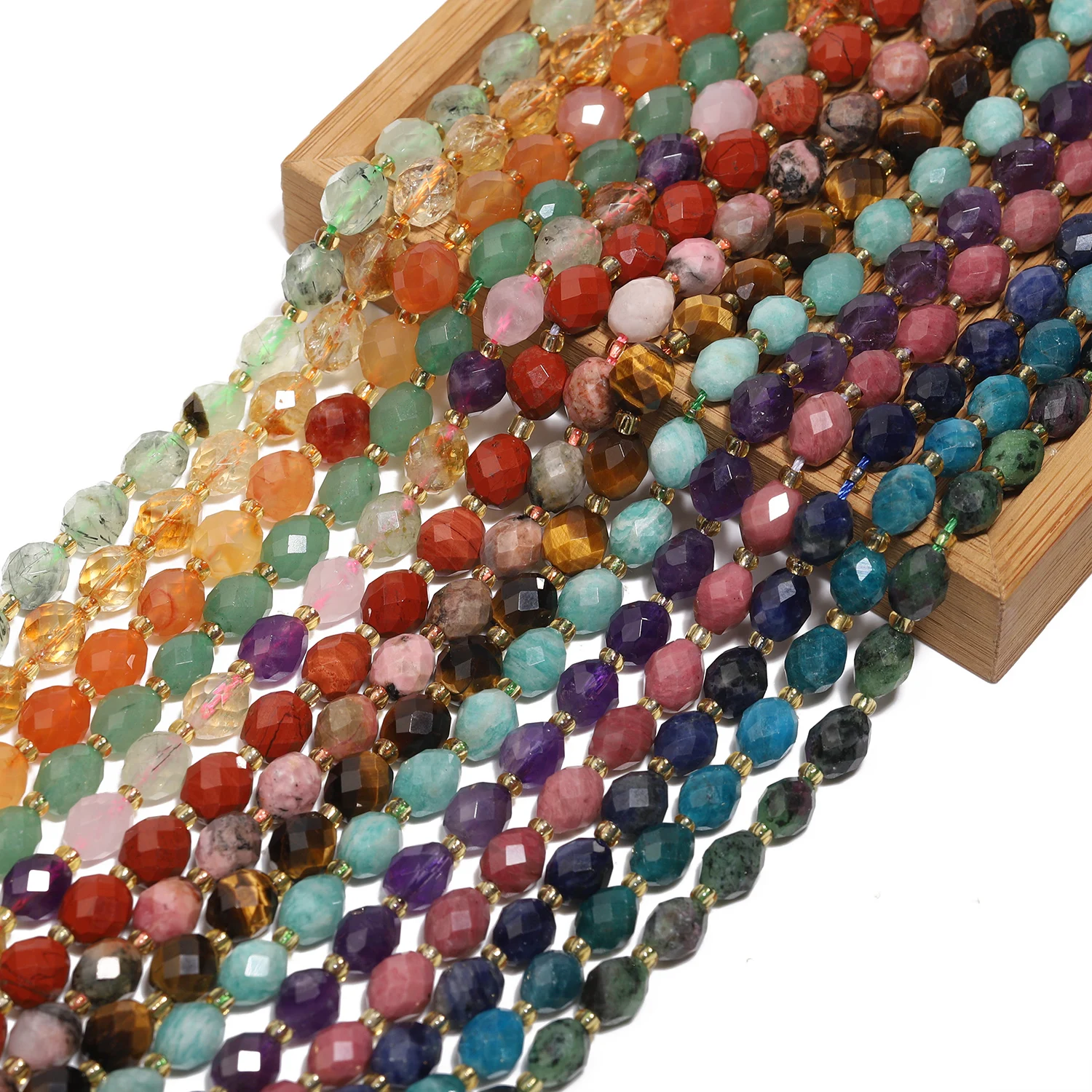 8x7mm AAA Faceted Natural Stone Beads Citrine Apatite Amethyst Quartz Oval Shape Spacer Beads For Jewelry Making DIY Bracelets