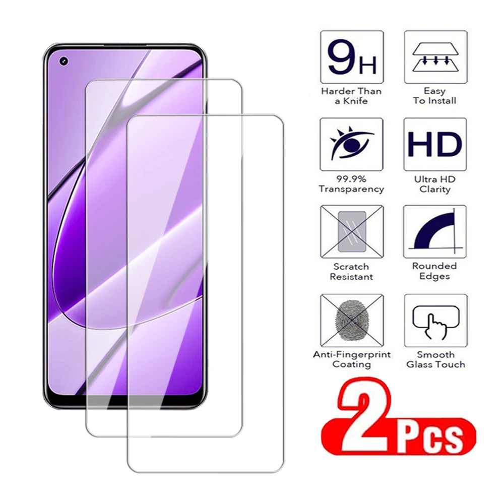 2Pcs 999D Screen Protector For Realme 8 9 10 11 Pro Plus 6.4 4G 6.72 5G 6.43 Speed Tempered Glass Transparent Protective Film