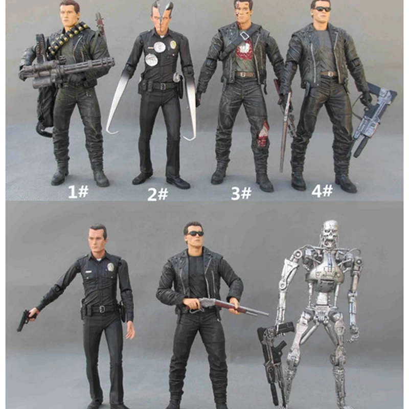 9 Styles Endoskeleton NECA The Terminator Judgment Day T-800 T-1000 Arnold Schwarzenegger PVC Action Figure Machines Toys