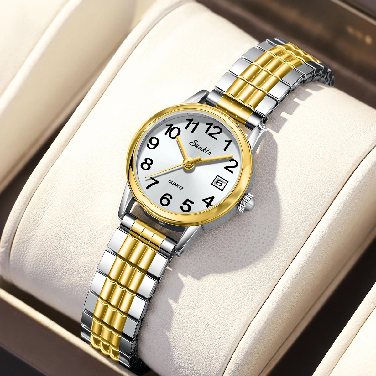 ساعة كوارتز فاخرة من LIGE للنساء، ساعة أنيقة من الفولاذ المقاوم للصدأ، مضيئة مقاومة للماء، تاريخ تلقائي، ساعة يد للسيدات