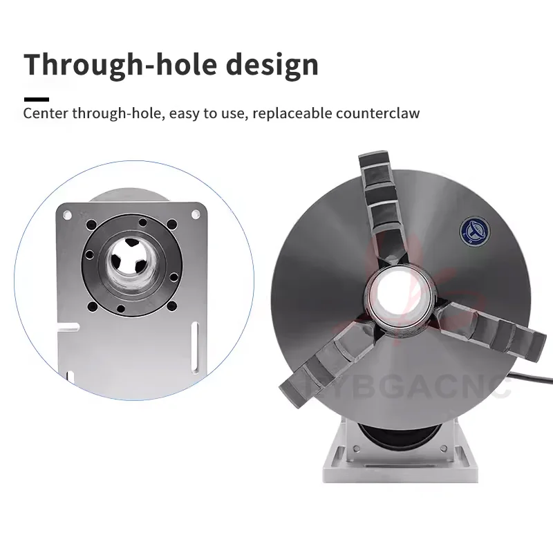 LY TD125/TD160/TD200 Industrial 3 Claws Rotary Axis Precise Fixture For Fiber UV Laser Marking CNC Cutting Welding Engraving Ele