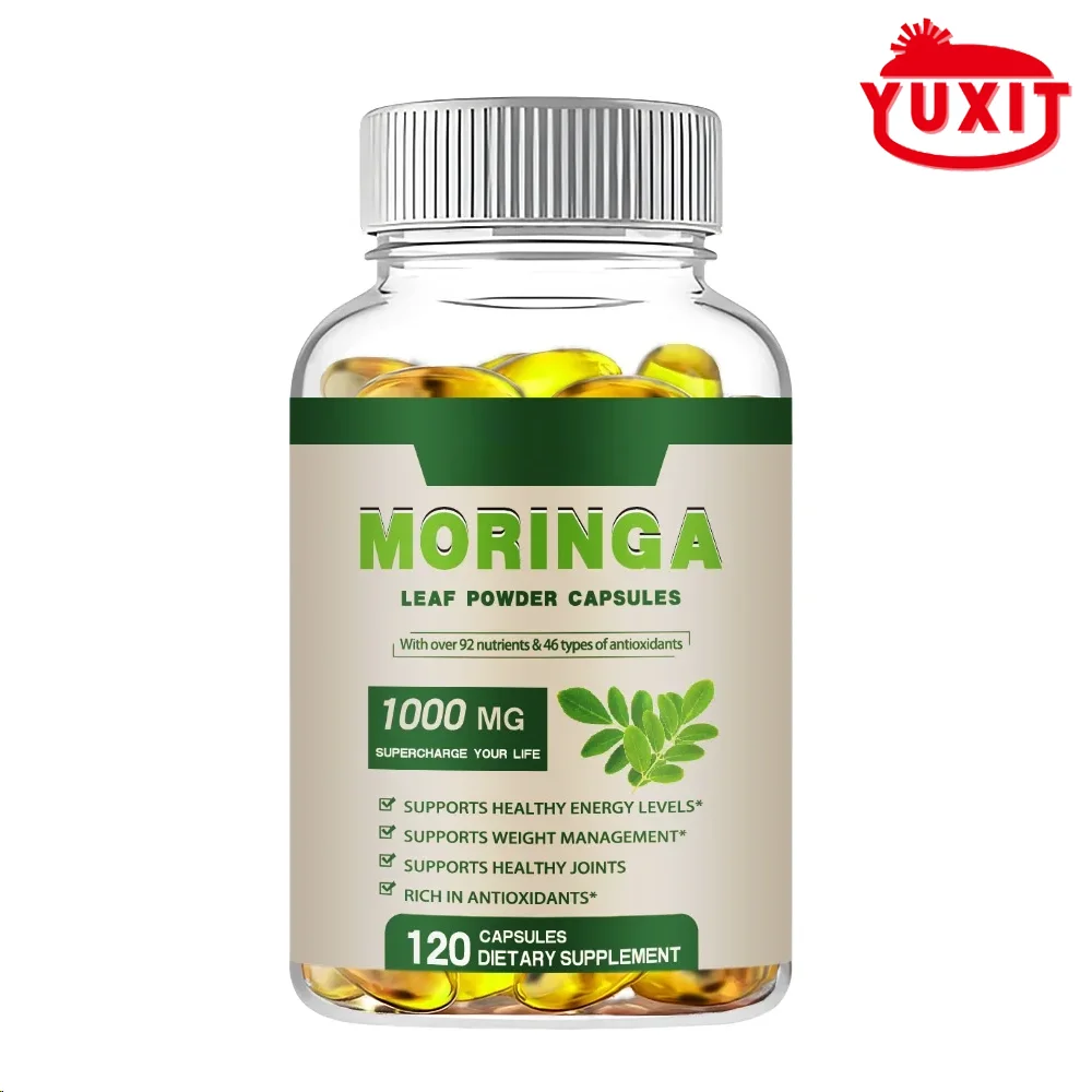 YUXIT High Potency Moringa Oleifera 1000mg Capsules 50 1 Extract Antioxidant 60 120 Veggie Caps