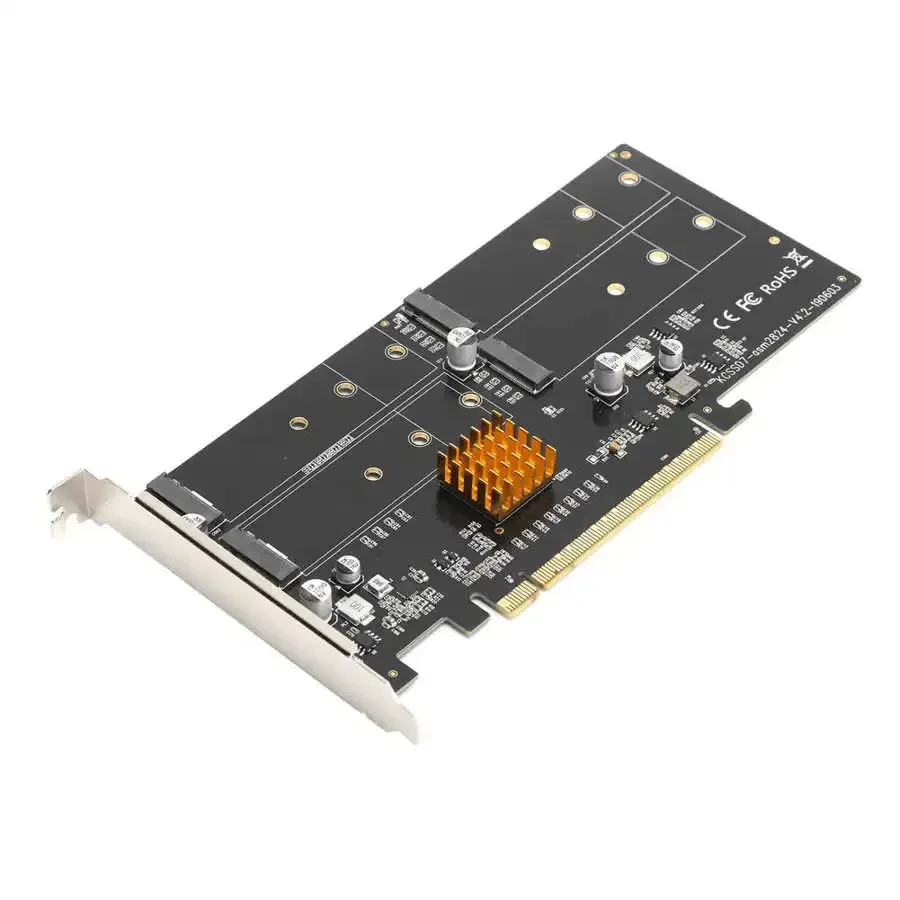 MAIWO PCIe 3.0 X16 To M.2 NVME SSD Adapter 4 Port for Computer Server Workstation Four Port RAID Array Card Riser Expansion Card