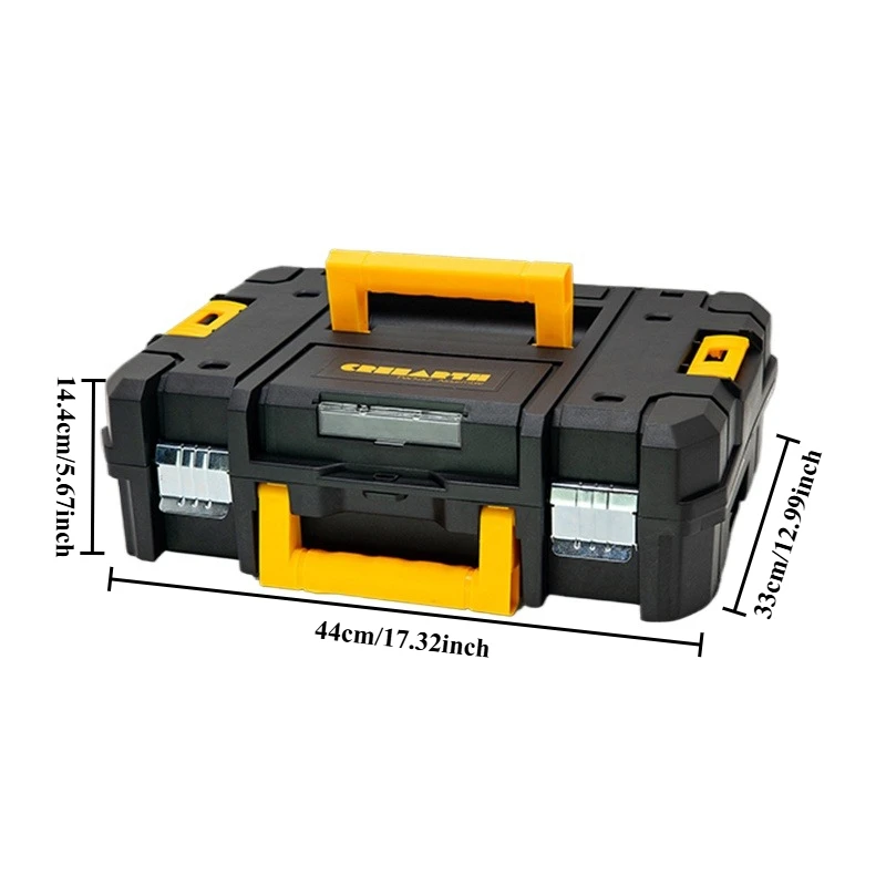 Cassetta degli attrezzi impilabile 1 pz Custodia rigida in plastica grande Cassetta degli attrezzi Cassetta degli attrezzi portatile sicura Valigia Cassette degli attrezzi per garage con costruzione resistente