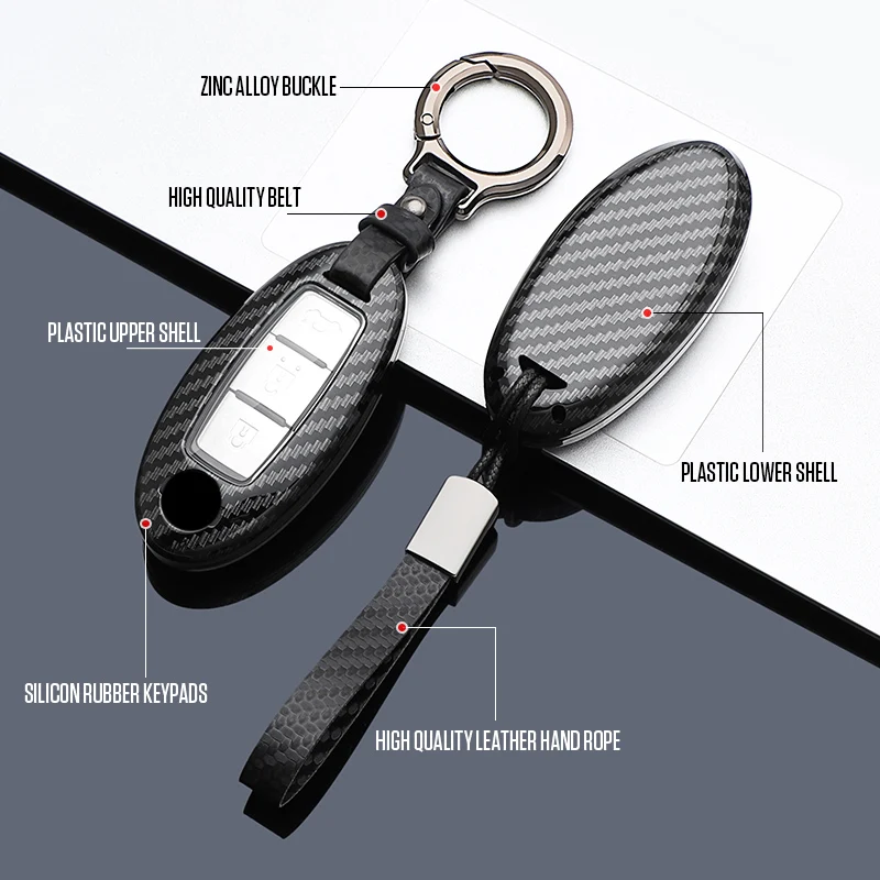 ABS Plastic Car Key Shell Case Cover for Infiniti G25 G35 G37 Q50 Q60 Q70 QX55 JX35 QX50 QX60 QX80 Bag Fob Auto Accessories view 3