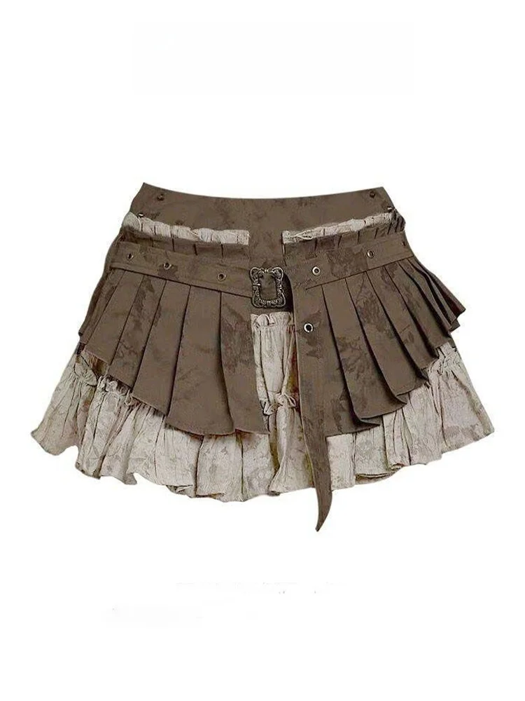 

Юбка средней длины в деревенском стиле в стиле ретро. Женская юбка трапециевидной формы. Тяжелый дизайн с крабом. Осенняя модная одежда для поездок на работу. Корейская версия.