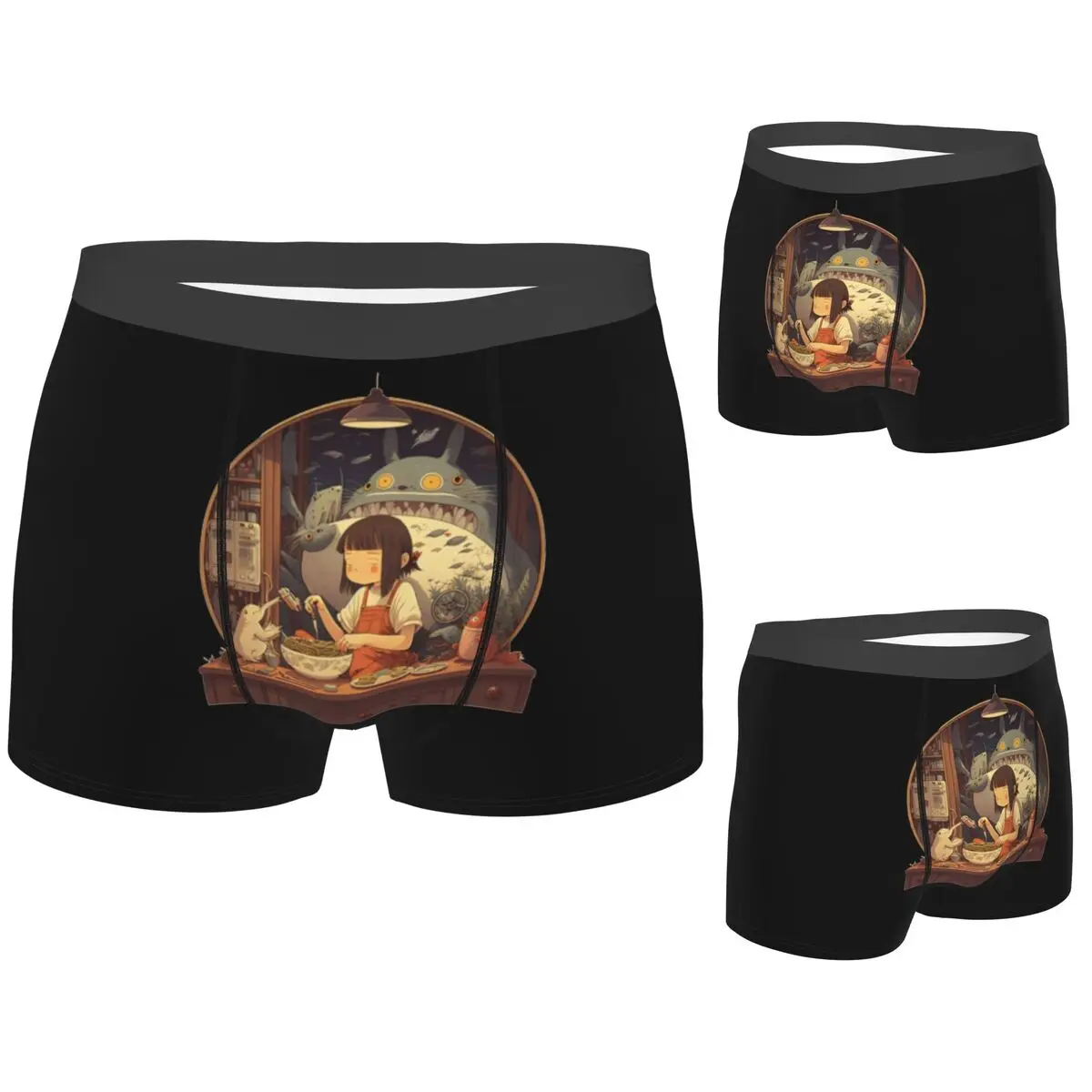 

Трусы-боксеры, шорты, темные трусики Ghibli, мужское удобное нижнее белье для мужчин, подарки бойфренду