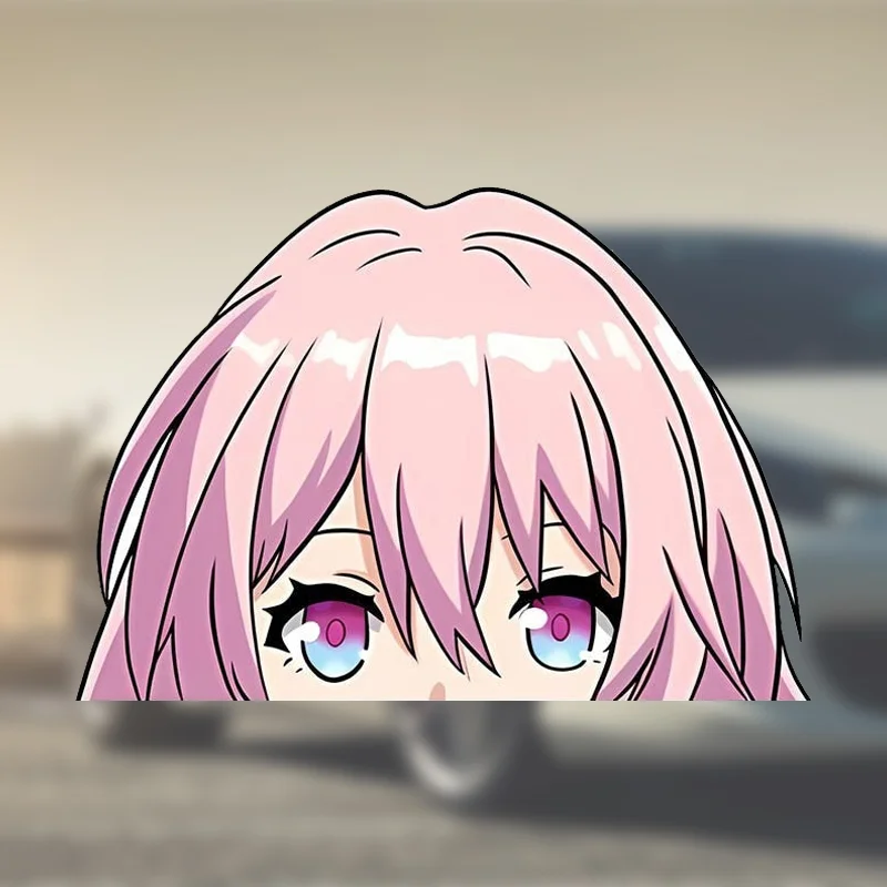 EARLFAMILY Kugisaki Nobara Tie Peeker Car Stickers Boobs Lewd Anime NSFW Waifu Booty Vinyl Decal Sunscreen Windows Graphics