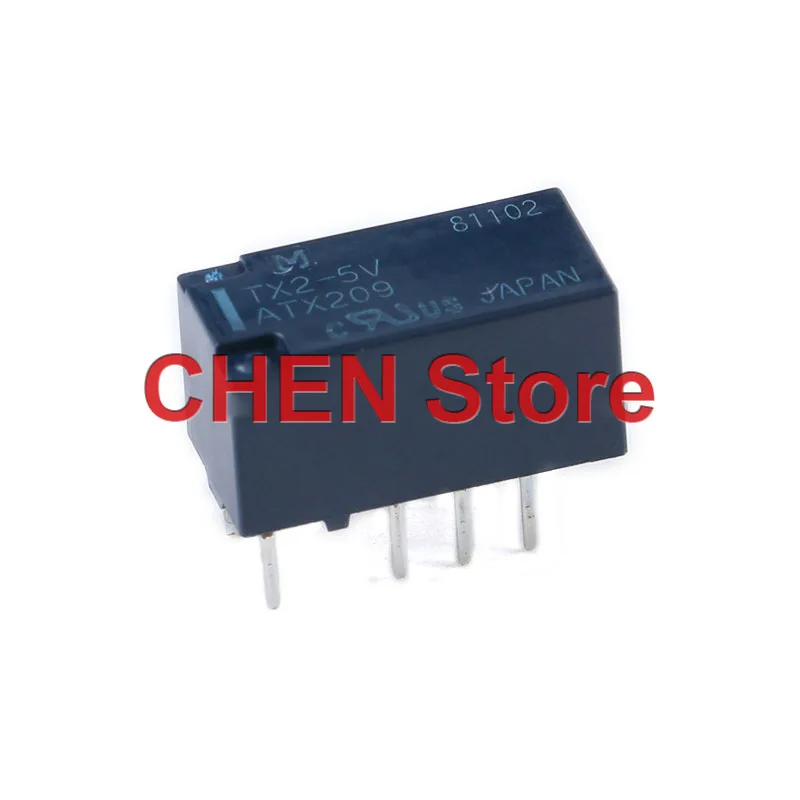 2 pçs novo original matsushita relé TX2-5V TX2-12V TX2-24V azul escuro 5v 12v 24v relé de sinal dois aberto fechado 2a 8pin