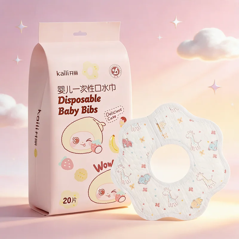 

20pcs/Pack Disposable Baby bibs Instant Dry Bibs for Infants Super Absorbent Baby Burp Cloths No Wash Travel Feeding Bibs