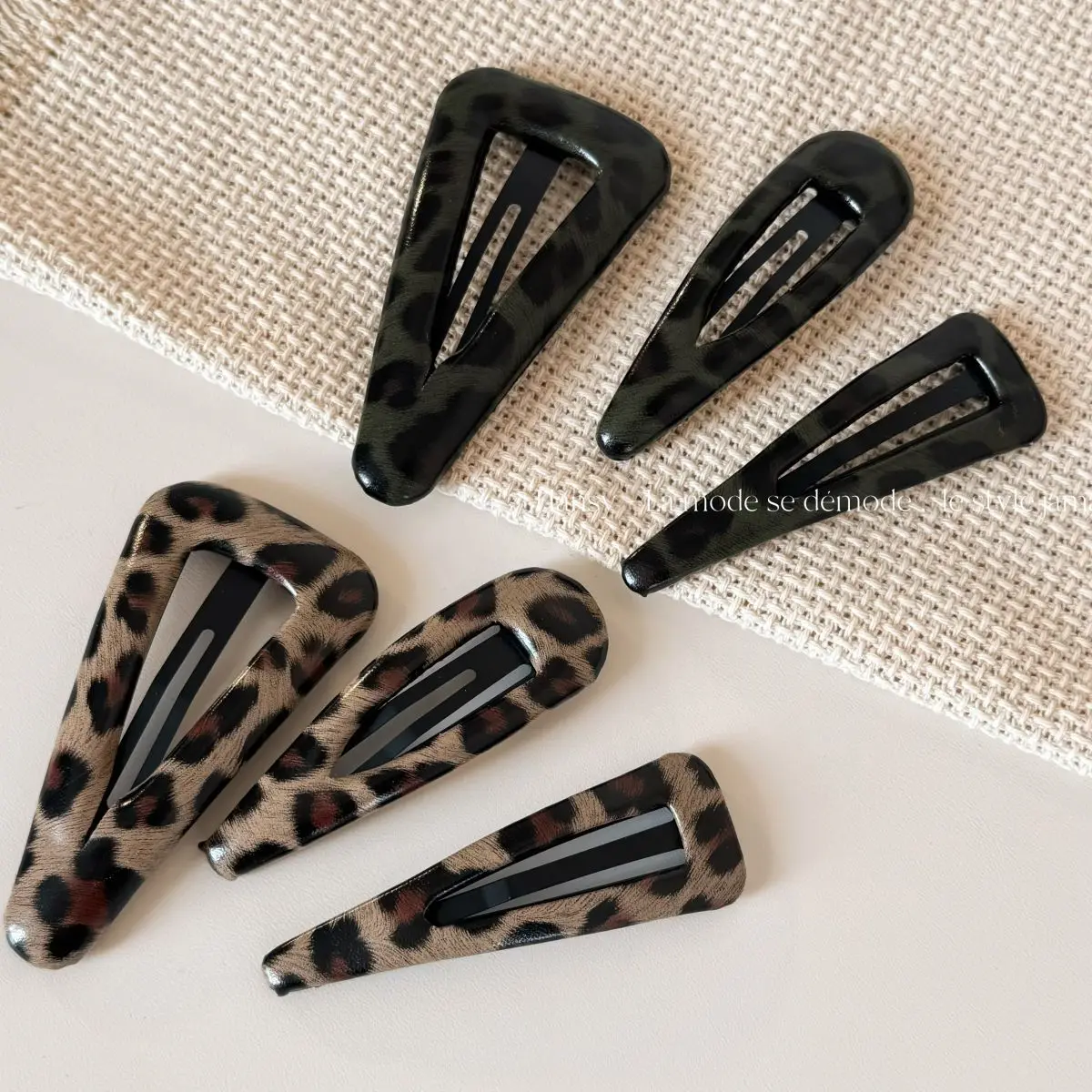 Hair Clip Leopard Print Resin Korean Style Comfortable Side Bangs Clip Gentle No Pull Lightweight for Daily Home Travel Women