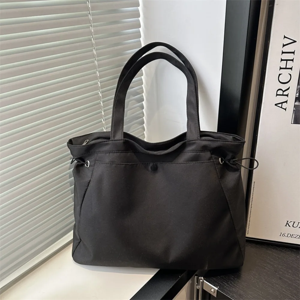 

Korean Aesthetic Drawstring Tote Bag High Capacity Casual Pleated Shoulder Bag Leisure Versatile Underarm Handbags Female