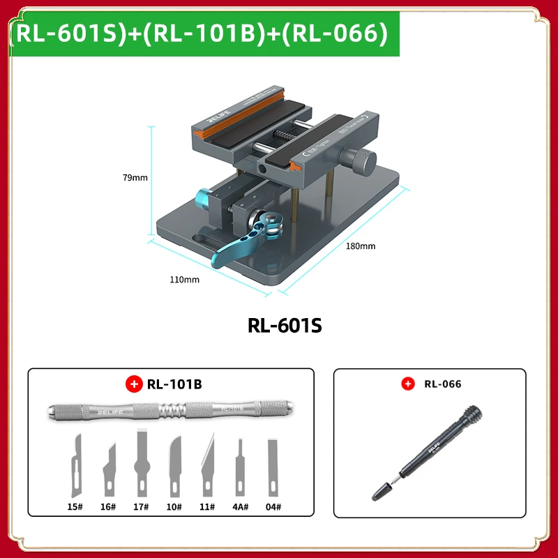 

Relife RL-601S Anti-slip Rotating Universal Fixture Clamp Holder Easy Quick Remove The Back Cover Glass for Mobile Phone