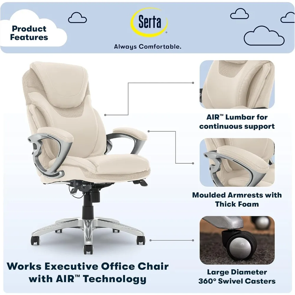 Executive Office Chair, Ergonomic Computer DeskChair with Patented AIR Lumbar Technology