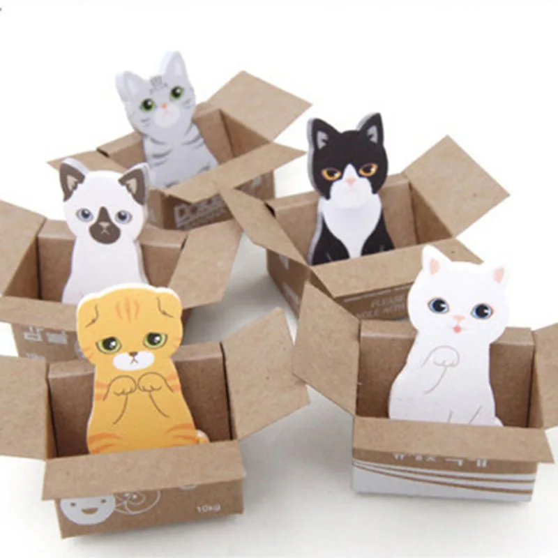 1Pcs/30sheet Carton Cute Carton Cat Small Sticky Note Book Note Cute N Sticky Note Memo Pad  Stationary Notebook