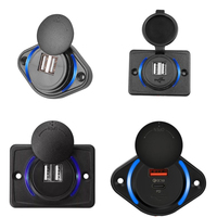 Dual USB 3.1A QC3.0 Motorcycle Car Charger Power Socket Phone Charger Adapter Panel For Car 12V 24V Boat Bus Chair Waterproof