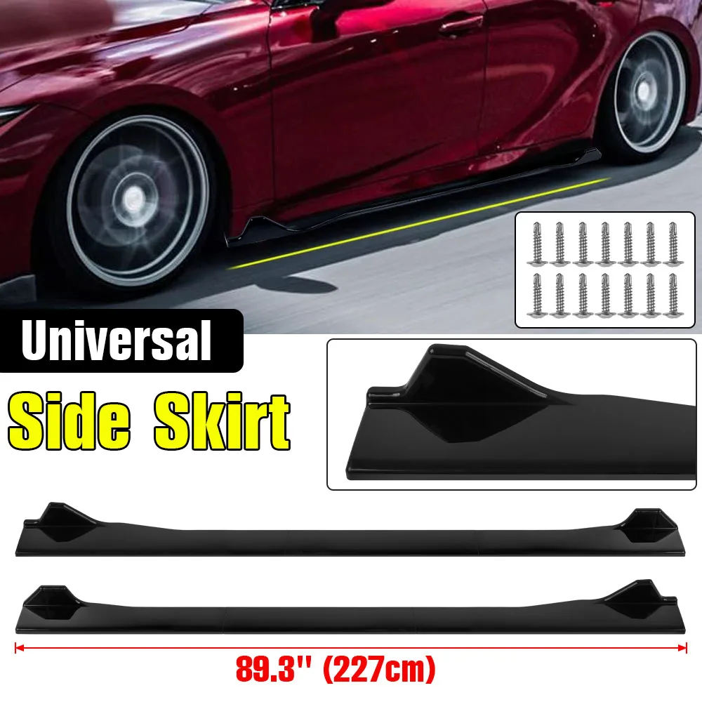 2.2m Czarne uniwersalne przedłużenie bocznych spódnic samochodowych do BMW F10/F11 520i F32 F30 F80 E92 X5 Rozgałęźniki bocznych listew progowych