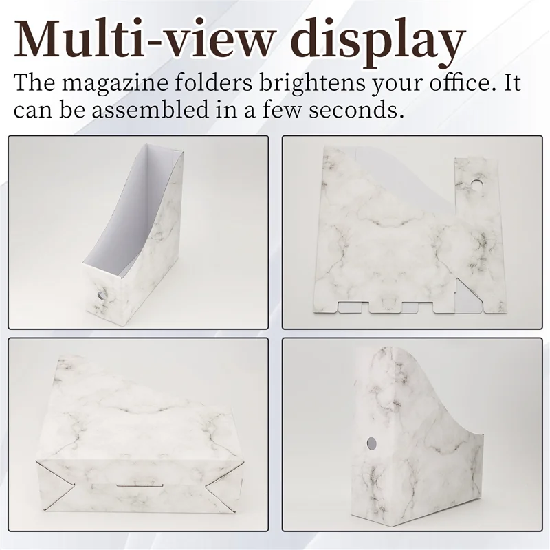 -A25M Sturdy Cardboard Magazine Holder Waterproof Magazine Storage Box Book Bins Desk File Holder Organizer