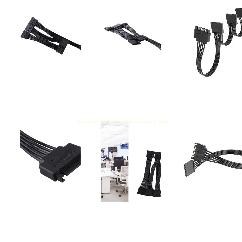 

Силовая кабель с жестким диском от 1 до 5 женских сплиттеров адаптер 15PIN Extension