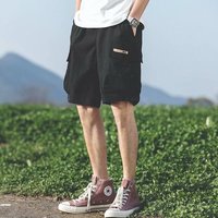 2024Fashion Overalls Shorts Jogger Knee Length Trousers Korean Hip Hop Big Pocket Cargo Shorts Summer Casual Mulit-Pocket Shorts