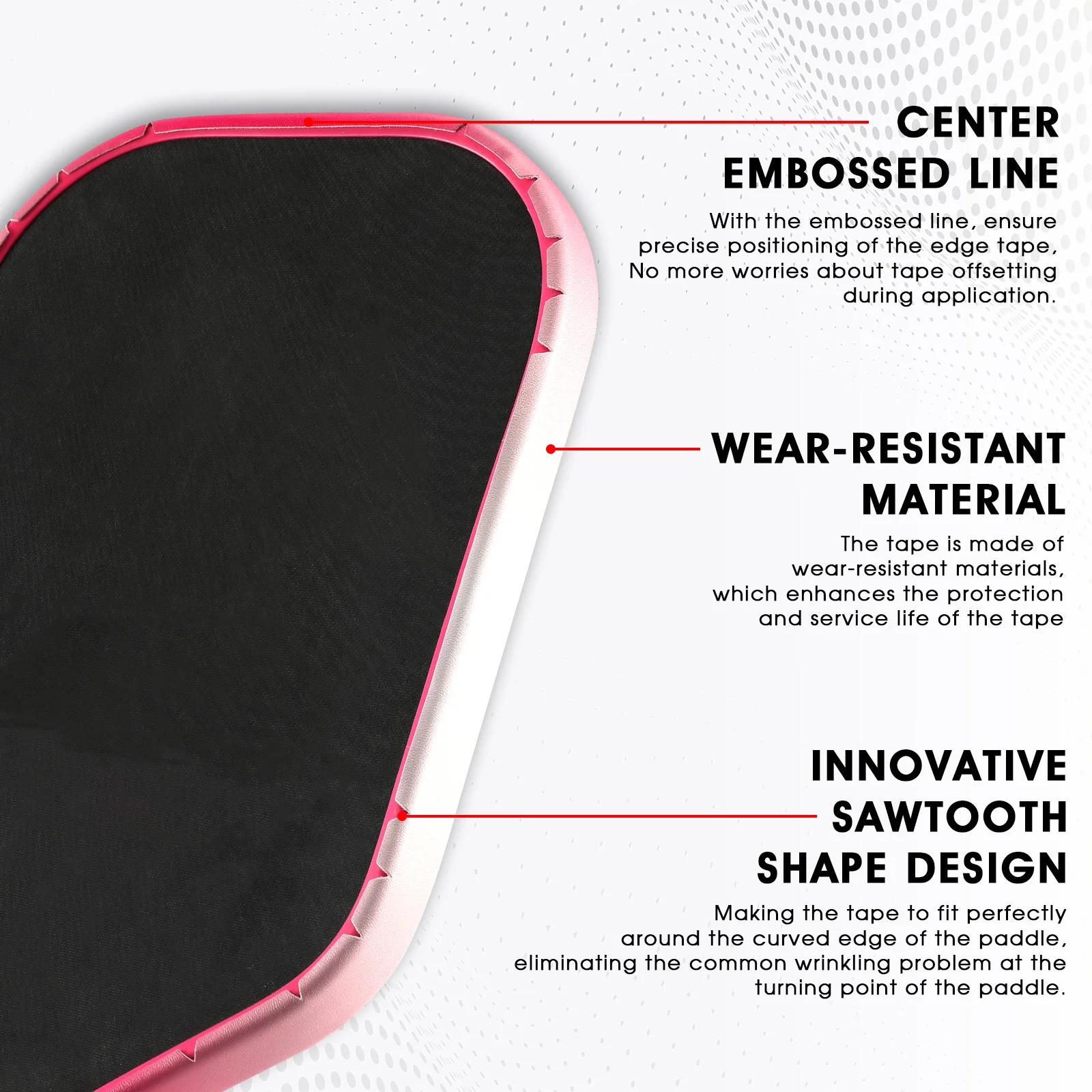 AMA SPORT Pickleball Paddle Protection Tape Gradient Color-Racket Edge Protection Tape -Fit Perfectly Curved Edge -No Wrinkling