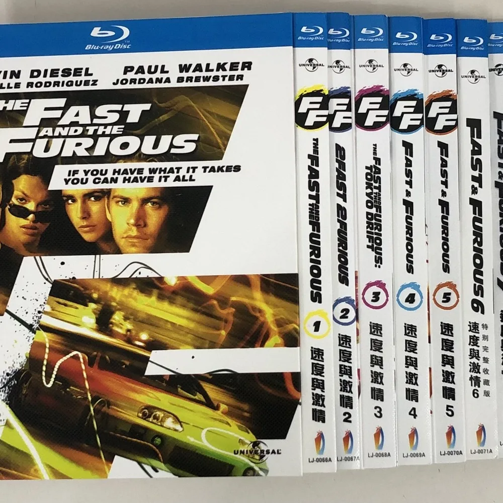 Classic Old Movies Fast and Furious 1–9 Blu-ray Discs