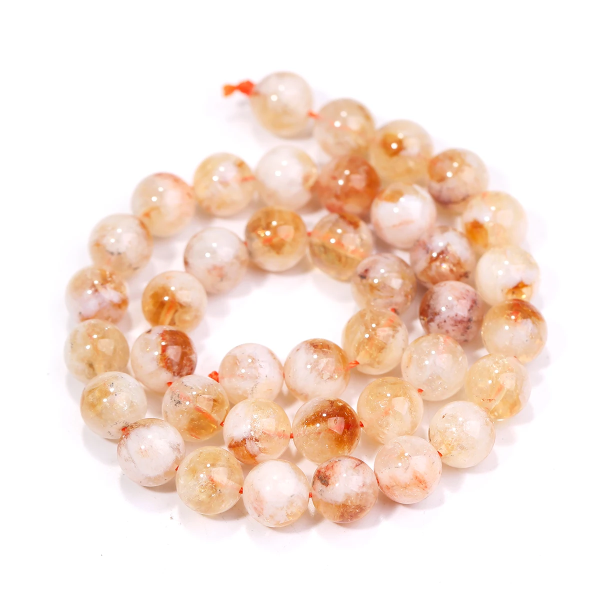 AAAAA سيترين الخرز كريستال الحجر الطبيعي 4/6/8/10 مللي متر الكوارتز الطاقة شفاء الخرز للمجوهرات قلادة سوار DIY بها بنفسك اكسسوارات