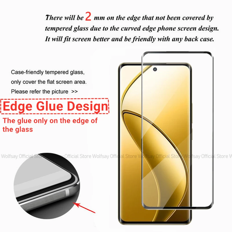 3D Curved Edge Glass For Realme 12 Pro Plus Glass Realme 12 Pro+ Plus Screen Protector Tempered Glass Phone Film Realme 12 Pro+