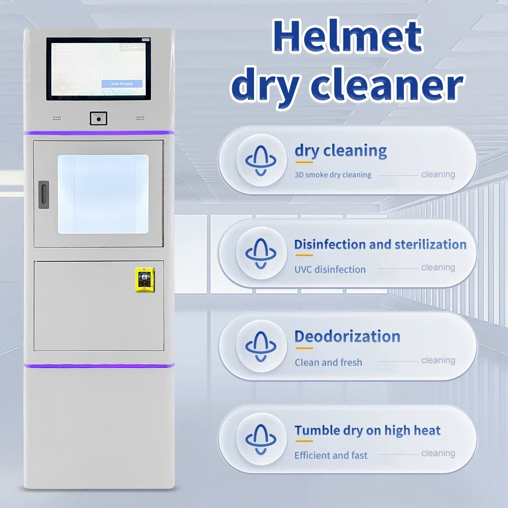 Street Availability Support Cards and Coins and Paper Payment   Machine Smart Helmet Cleaner