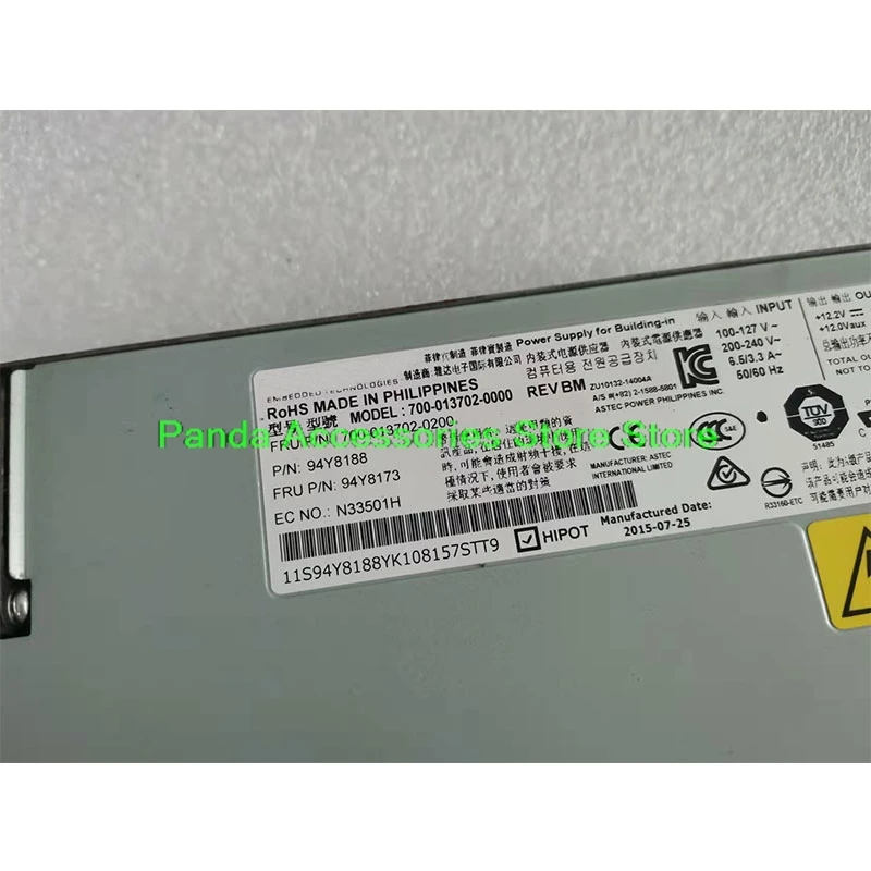 700-013702-0000 700-013702-0200 550W 00YL562 00YL563 94Y8139 94Y8188  For IBM X3550 3650 M5 Power Supply 100% Tested Fast Ship