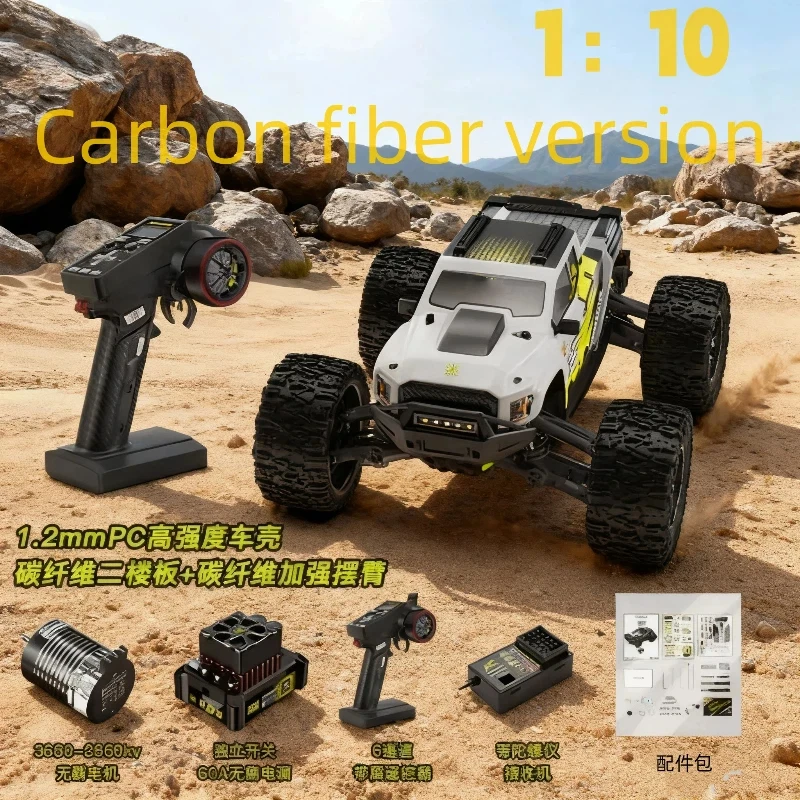 

In Stock New 1:10 Terminator V2 Upgraded Remote Control Racing Car 4WD Off road Climbing Car Carbon Fiber Whole VehicleToy Gifts