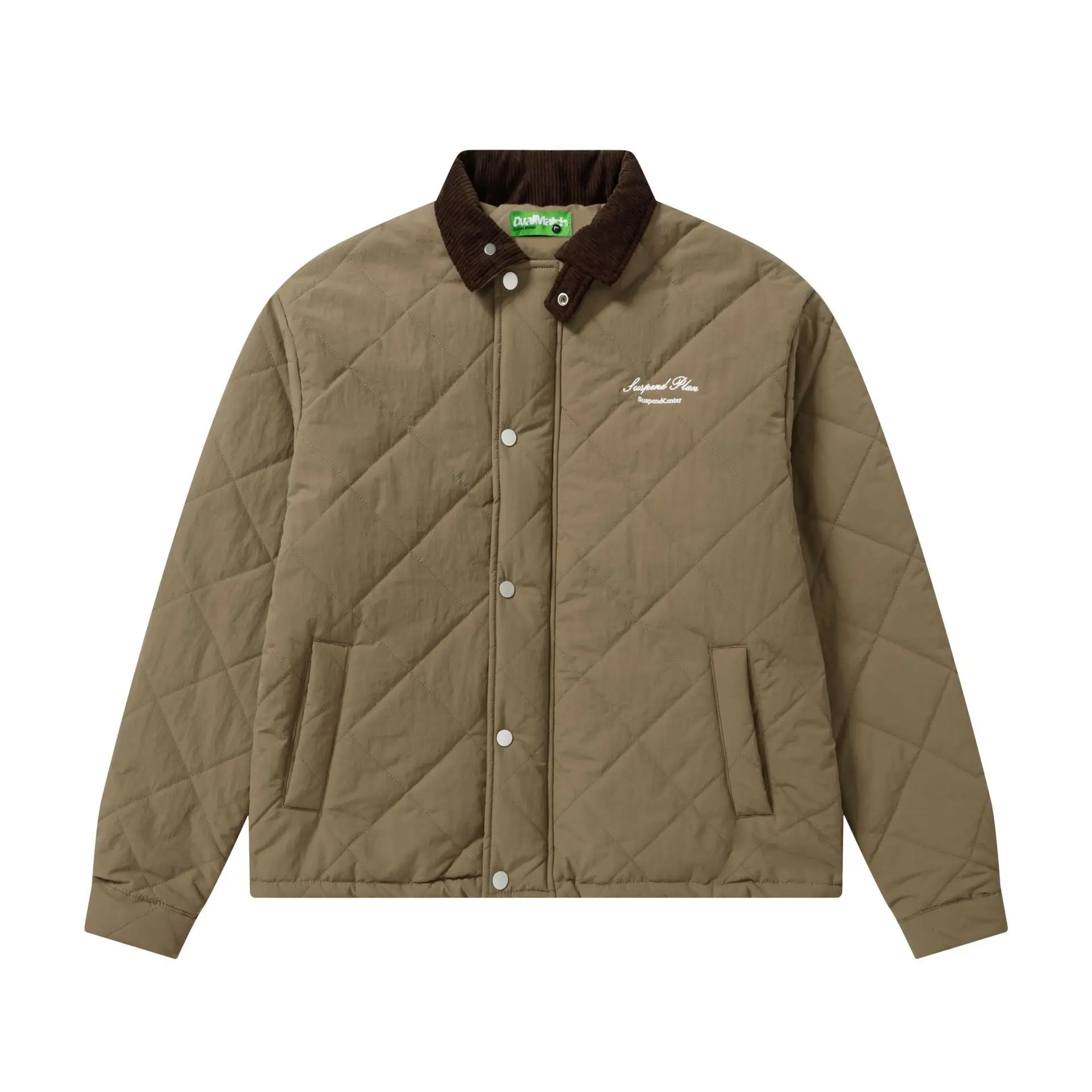 

High Street Мужская толстая теплая стеганая куртка, зимняя винтажная ватная куртка с вышивкой букв, свободная ватная куртка с воротником-стойкой, мужская верхняя одежда, одежда