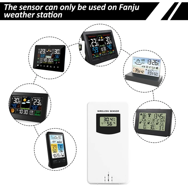 Sensore Wireless di umidità della temperatura igrometro termometro digitale elettronico In/Outdoor con stazione meteorologica