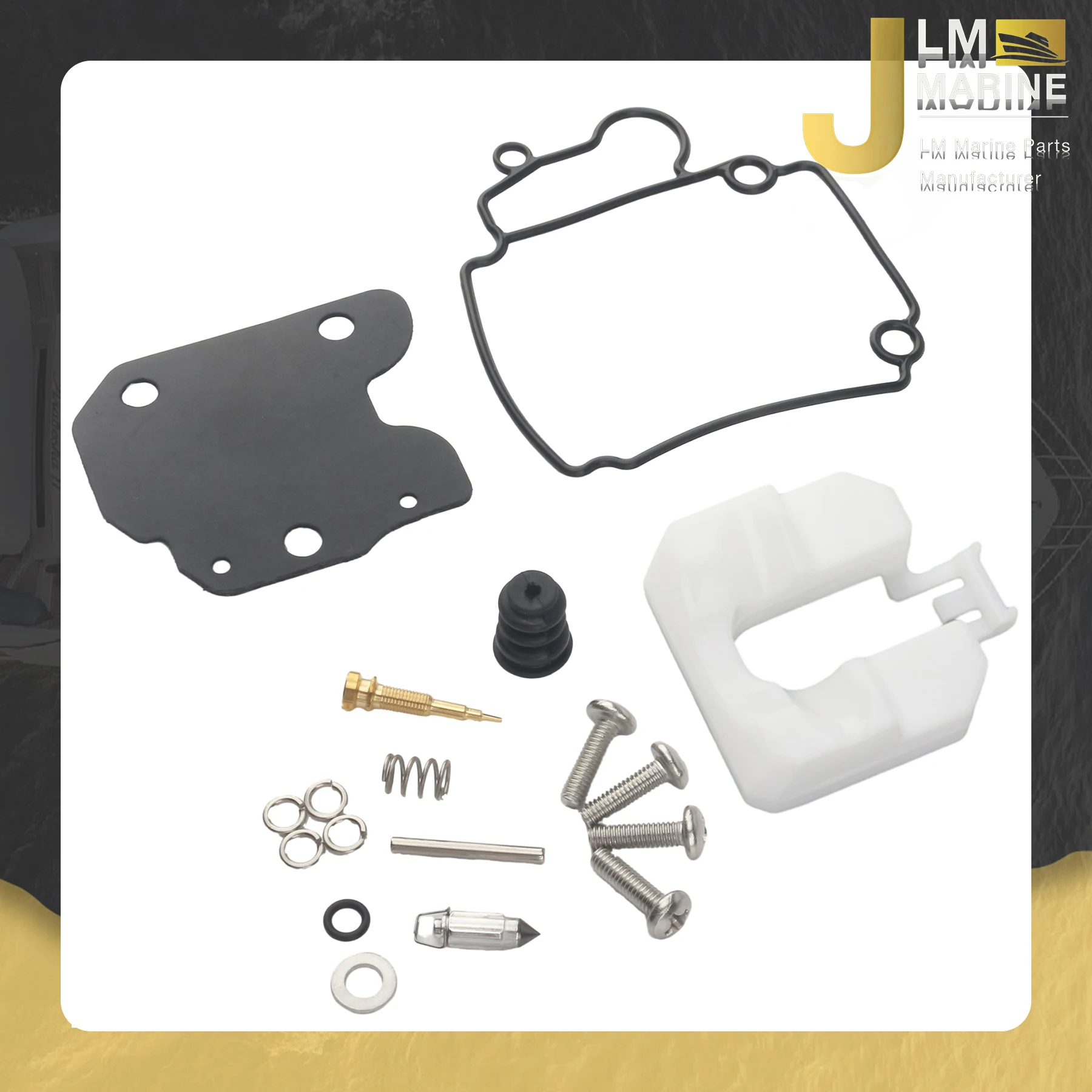 Carburetor Repair Kit with Float 8542561 Fits for Mercury Mariner 4-Stroke F 25 30 40 50 60 HP Outboard Motor Replaces 854256 1