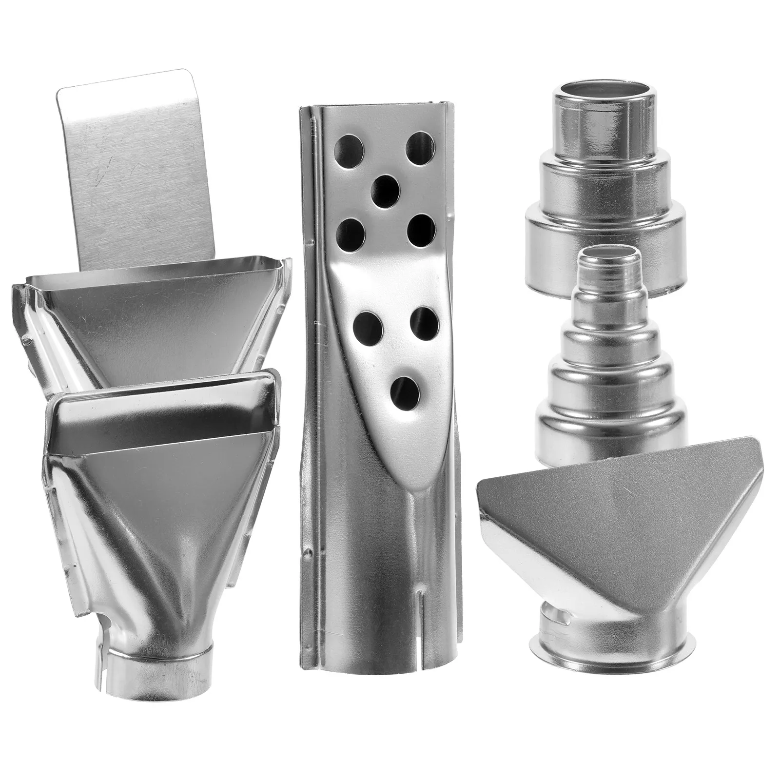 7pcs Hot Gun Nozzle Set 35mm Stainless Steel Hot Tips Soldering Welding Tips Tool Accessories Silver
