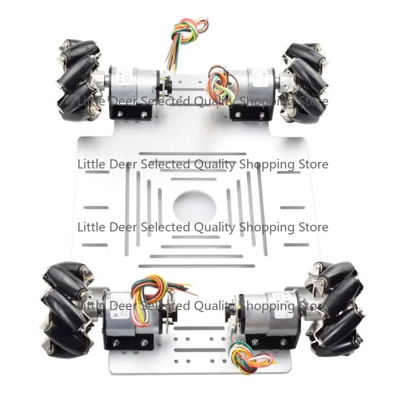 40KG Big Load 4WD All Metal Mecanum WheeCar Chassis Kit Platform with DC 12V Encoder Motor for Arduino  Project