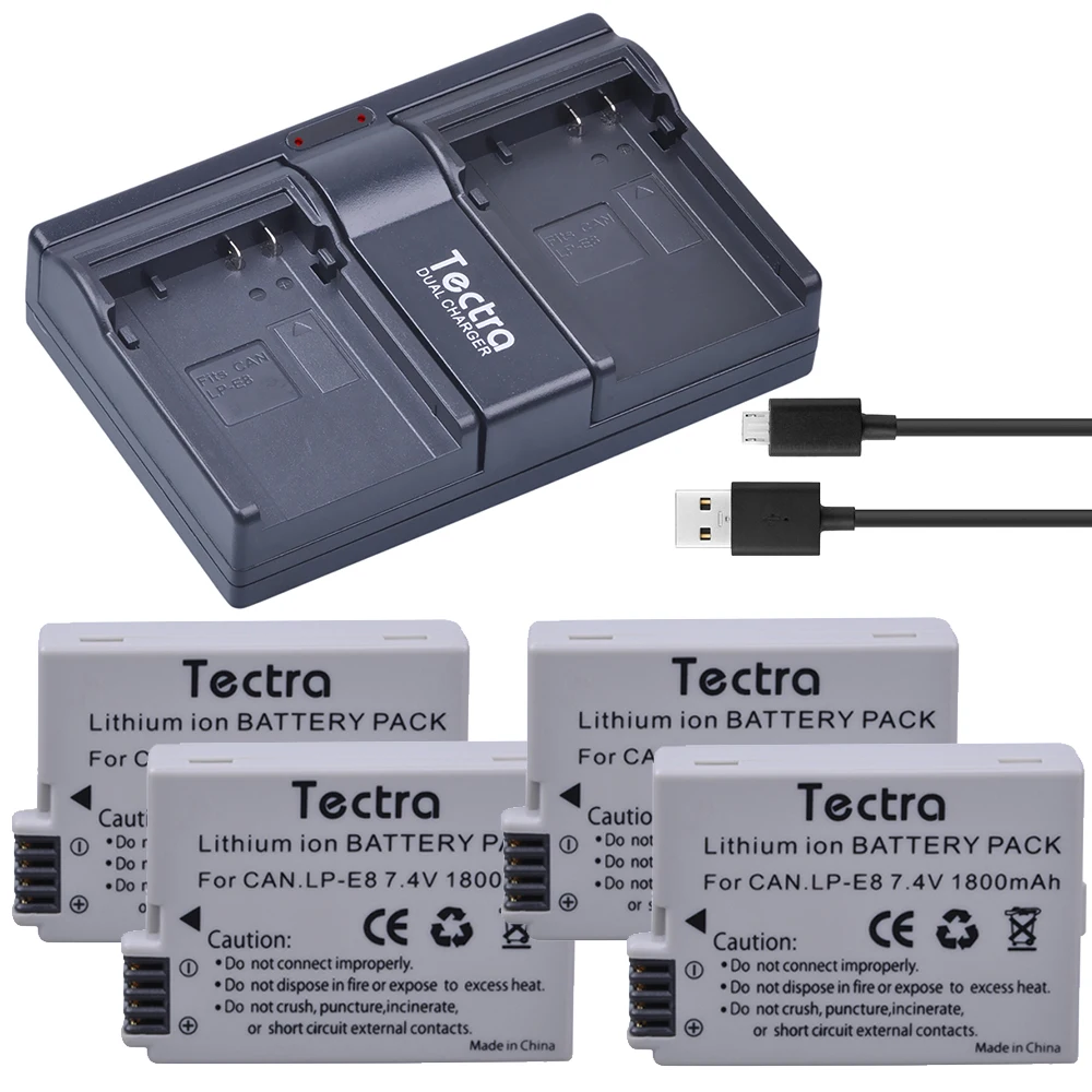 

1800mah LP-E8 LPE8 Camera Batteries/Dual Charger for Canon EOS Rebel T2i, T3i, T4i, T5i, 550D 600D 650D 700D Kiss X4