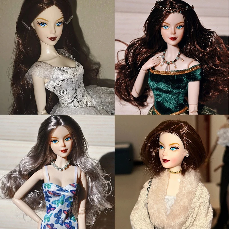 30cm Exquisite Makeup Princess Supermodel Heads Body White Skin 1/6 BJD Doll Parts Girl Collection Gift Figures DIY Dress Up Toy