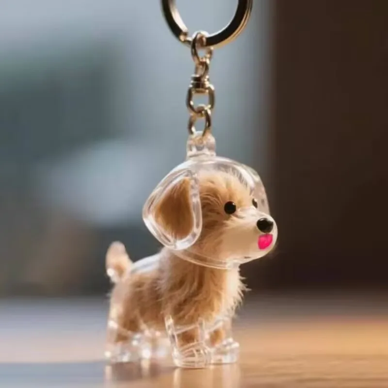 Transparent Capsule Pendant Cute Puppy Hair Organizer Box Animal Fur Ball Decor Souvenir Dustproof Collectible Toy 1PCS