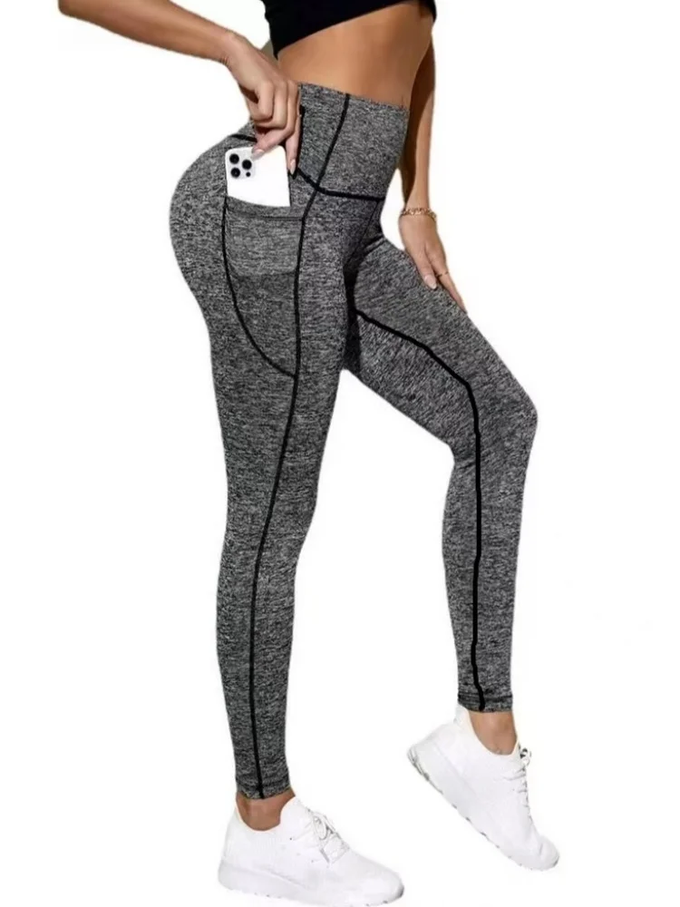 

Women's New High Waist Yoga Legg ings Tummy Control Sports Pants With Side Phone Pockets