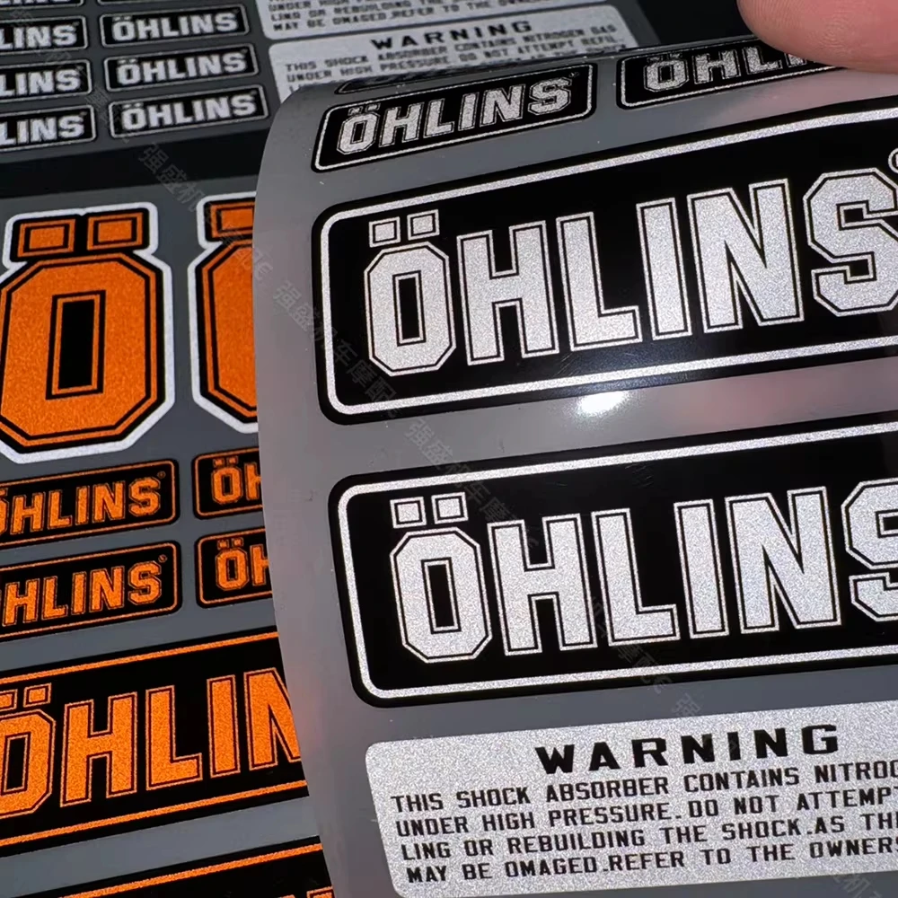 OHLINS Reflective Waterproof Stickers for Motorcycle Car Bicycle Shock Absorber Racing Mod Decals view 3