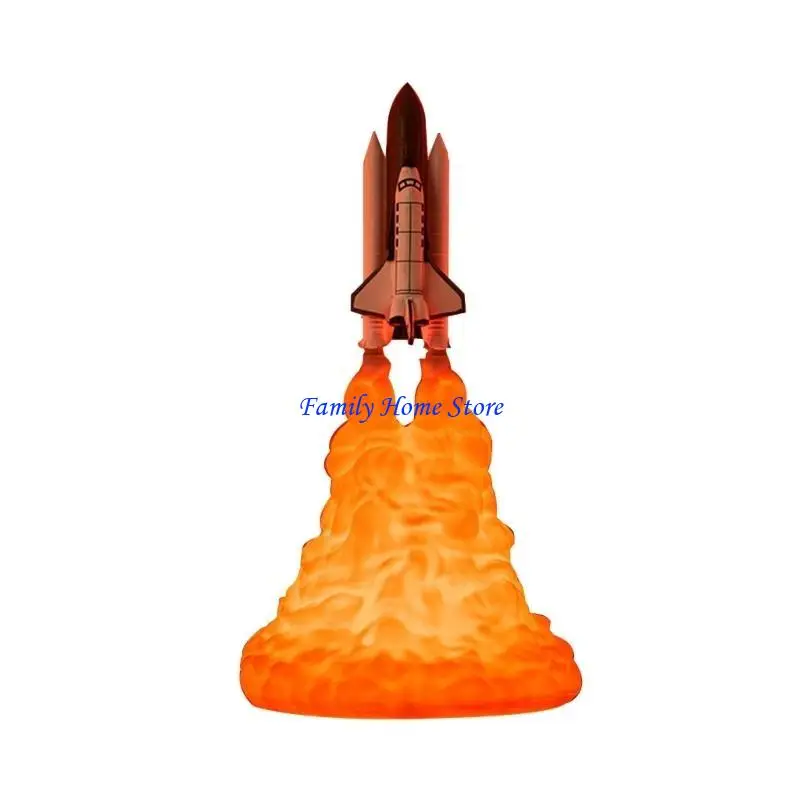

P0UF Print Space Shuttle LED Table Lamp Bedside Desk Lamp USB Rechargeable