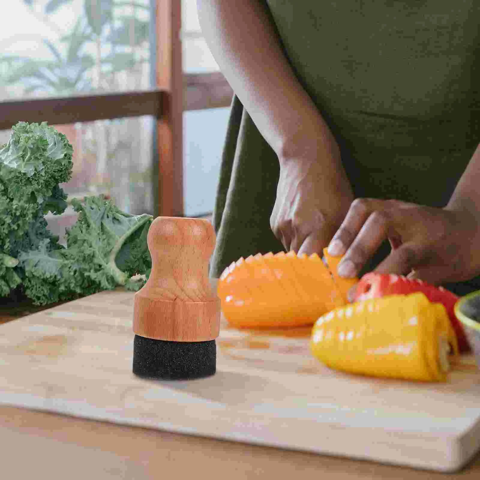 Oil Wax Applicator Utensil Smooth Surface Cream Wood Cutting Board Spatula Grill Brush